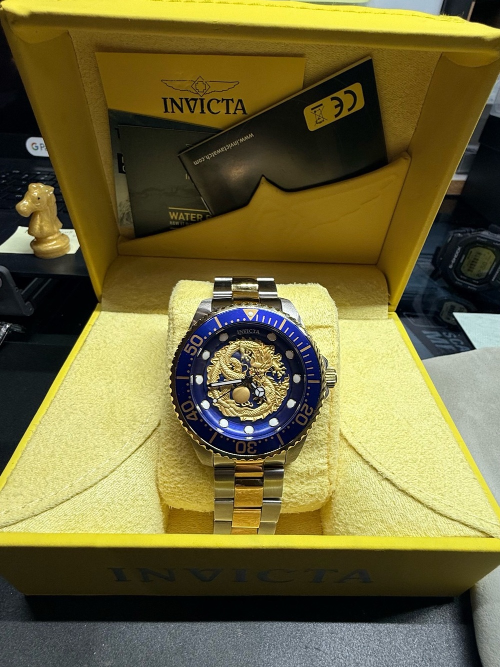 Invicta Silver and Gold Exhibition Caseback Automatic Watch